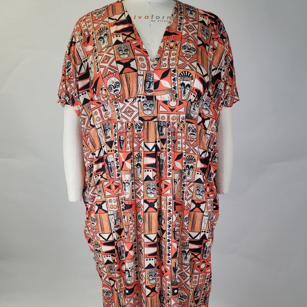 Witchdoctor Caftan in Luxe Jersey- Creepy Tiki