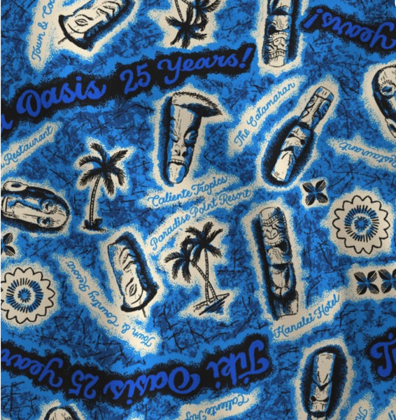 Tiki Oasis 25th Anniversary Cabana Set SPOONFLOWER FABRIC in BLUE