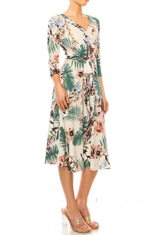 Aloha Faux Wrap Dress