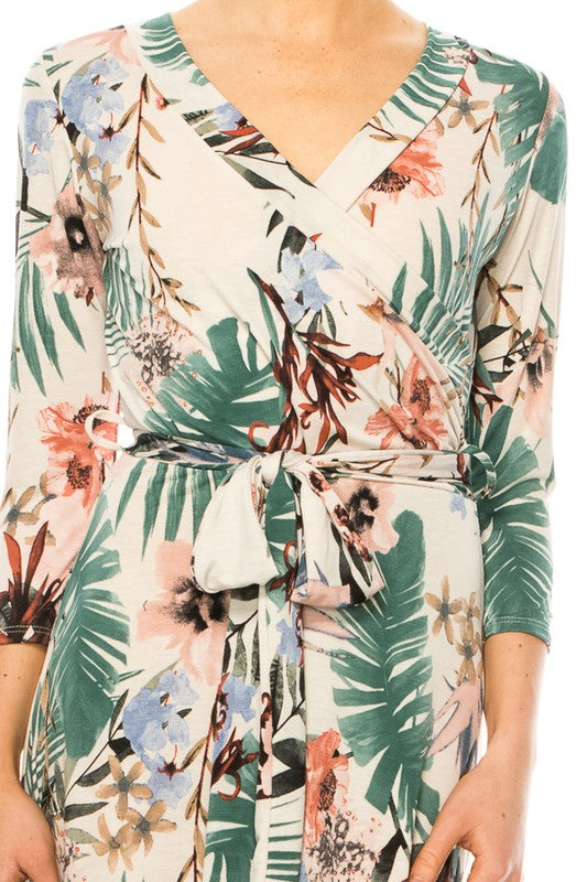 Aloha Faux Wrap Dress