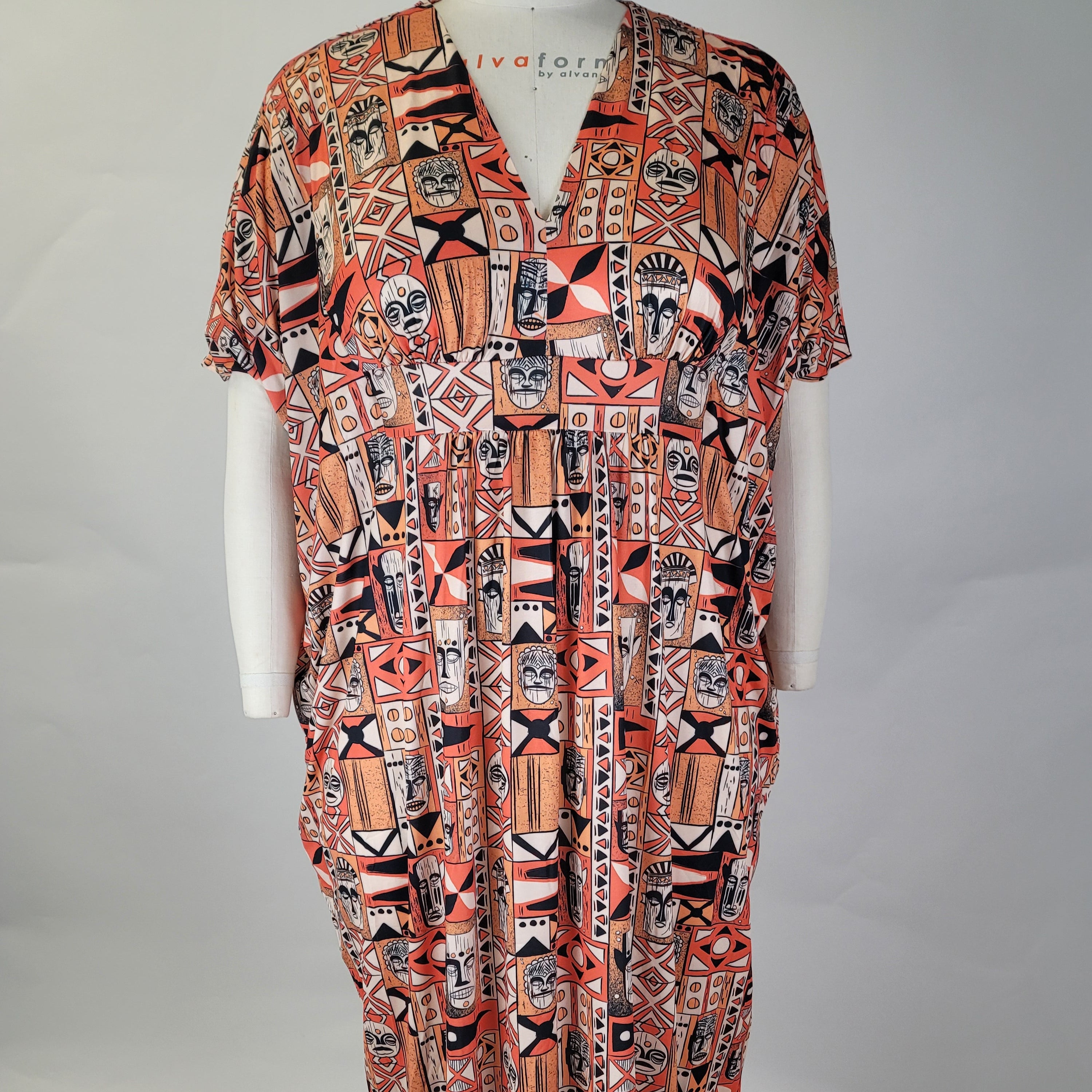 Witchdoctor Caftan in Luxe Jersey- Creepy Tiki