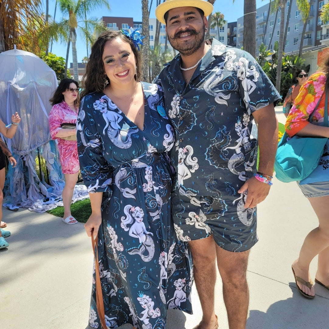 Matchy Matchy Cabana Set & Caftan - Miss Fluff Dark Mermaid SPOONFLOWER FABRIC