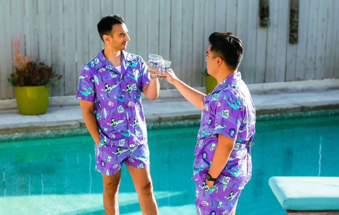 MEN S CABANA SETS ALOHA SHIRTS JAMES BOND ROMPER Volcano Designs