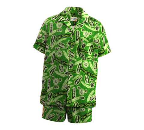 Tiki Oasis 25th Anniversary Cabana Set SPOONFLOWER FABRIC in GREEN