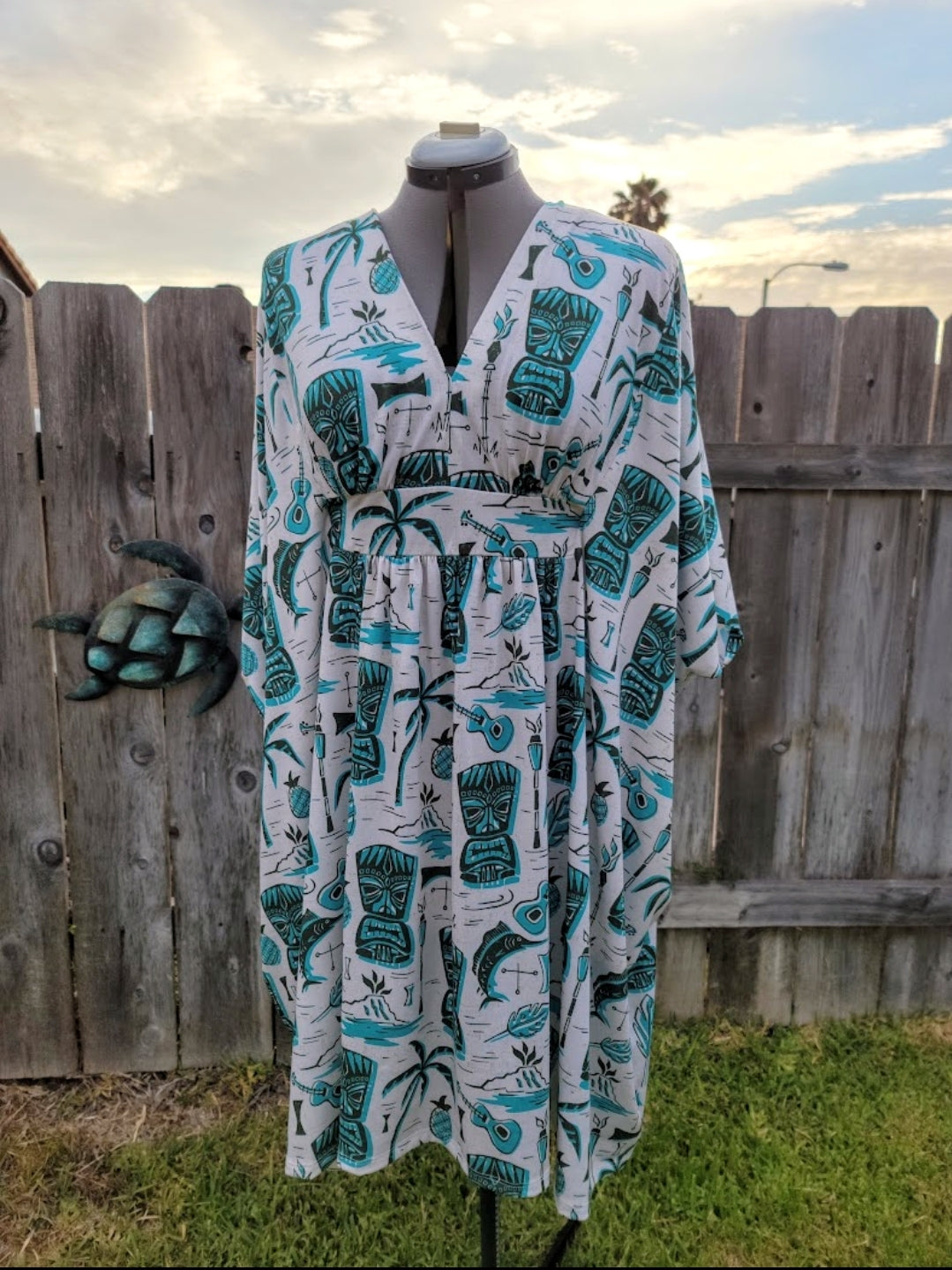 Tiki Oasis 25th Anniversary Caftan - Spoonflower Modern Jersey Knit in Red