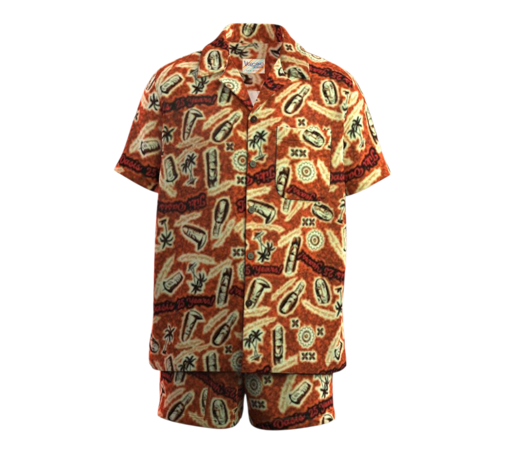 Tiki Oasis 25th Anniversary Cabana Set SPOONFLOWER FABRIC in RED