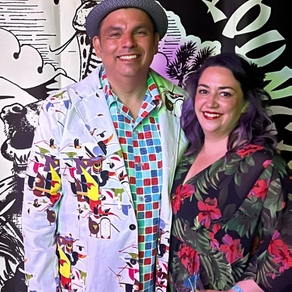 mid-century sandwich isles jacket at Tiki Oasis Charley Harper Fabric