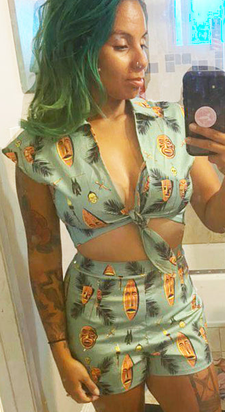 Creepy Tiki Two Piece Playsuit - Jungle Voodoo