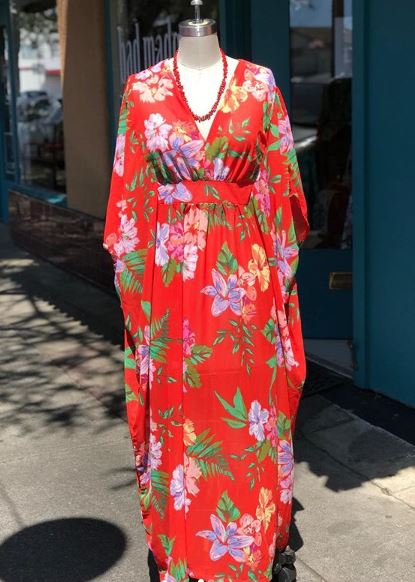 Orange Crepe Chiffon Caftan