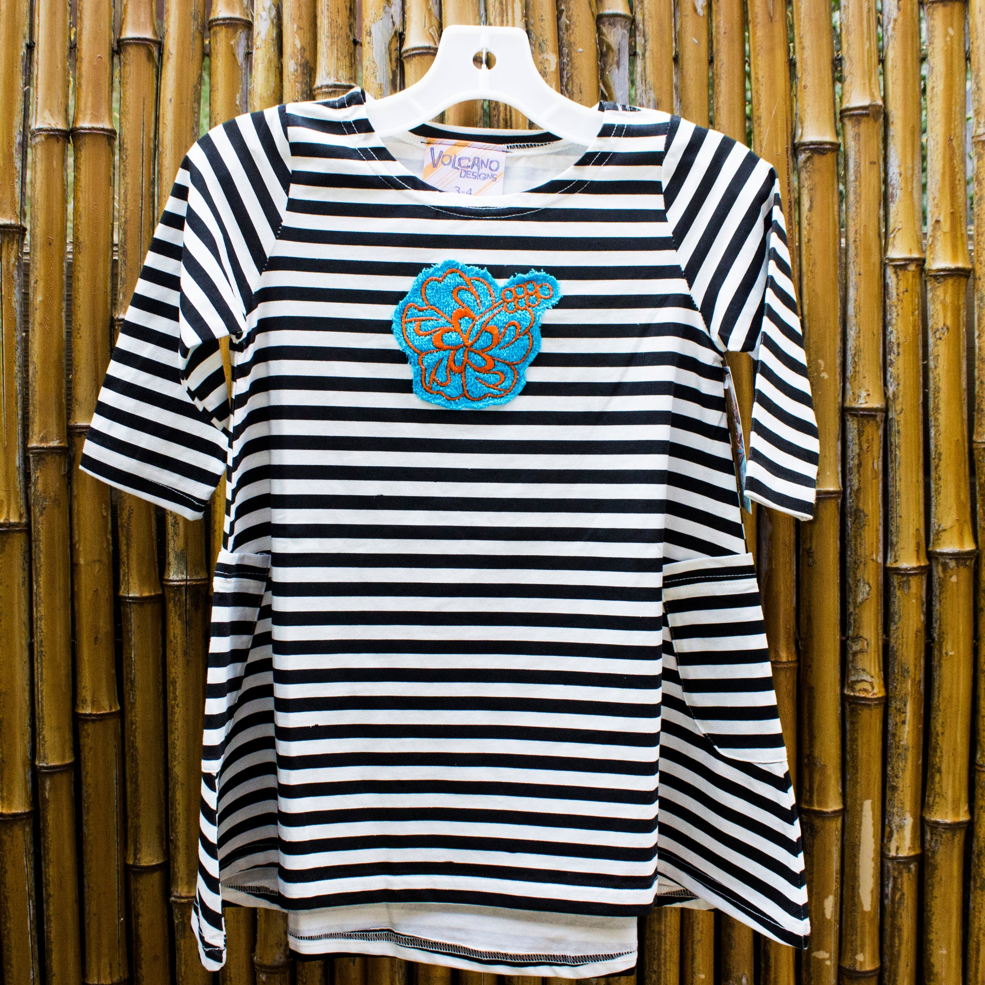 Girl's Embroidered Hibiscus Swing Dress 5T